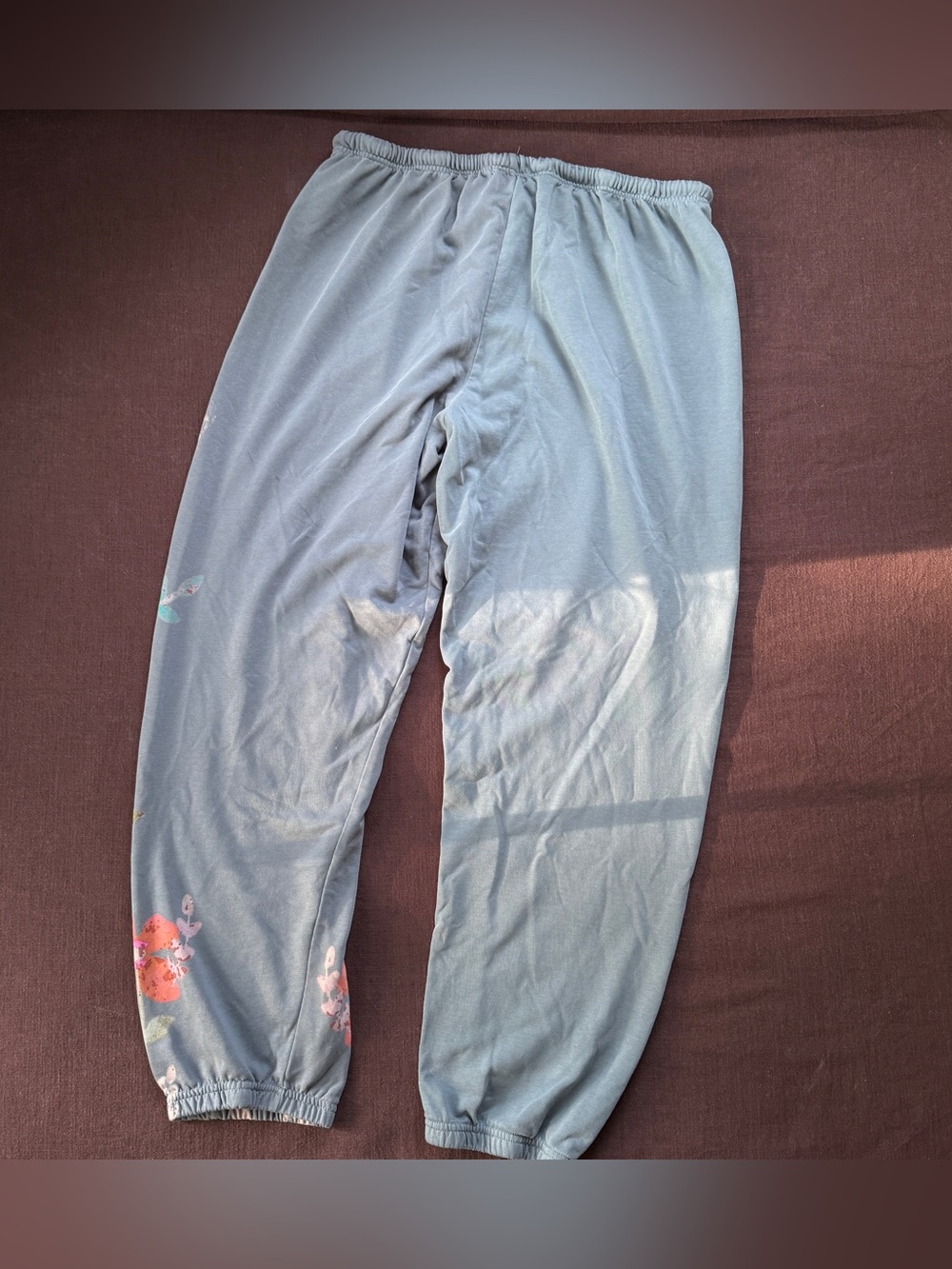 Natural Life LOVE Floral Graphic Jogger Sweatpants XL Blue - Picture 4 of 7